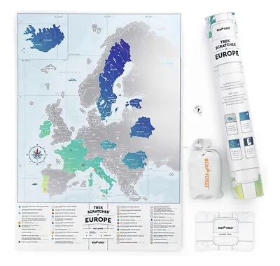 Newverest Europe Scratch Off Map Travel Holiday Poster Wall Paper 43x61cm New • £8.09