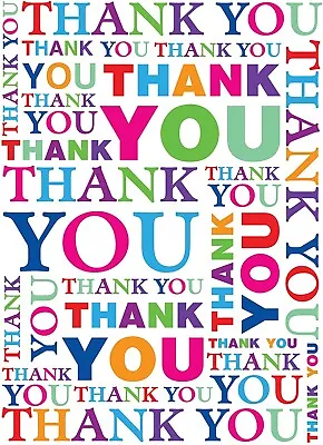 £3.99 • Buy Large Multicoloured Thank You Card – Tracks Colourful Typography Artwork