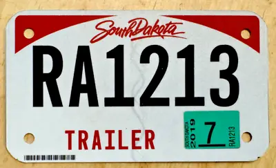 2019 South Dakota Motorcycle Size Utility Trailer License Plate   Ra 1213   Sd • $12.99