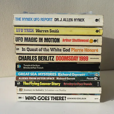 Job Lot Bundle Of 11 Vintage UFO Themed Paperback Books Inc THE HYNEK UFO REPORT • £14.99