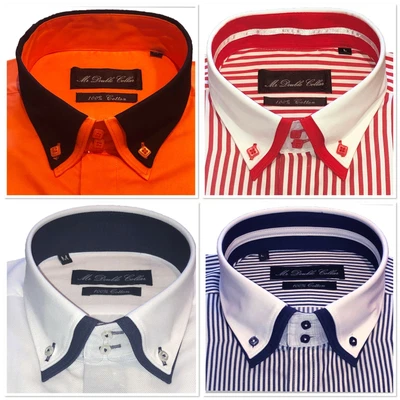 £34.99 • Buy Luxury Men's Super High Quality Double Collar Shirt Smart Casual Longsleeves