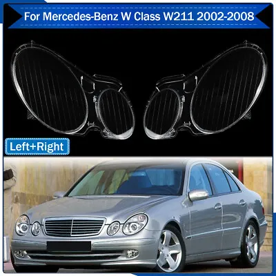 Left+Right Headlight Lens Covers For 2002-08 Mercedes-Benz E Class W211 350 E320 • $47.49