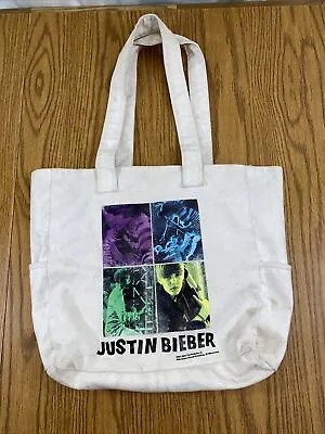 £39.33 • Buy Justin Bieber Canvas Tote Bag Official Licensed Merchandise Size 13.5x16 2011