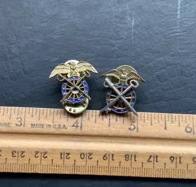 2 - WWII Era Eagle With Crossed Sword & Key Quartermaster Pins • $7