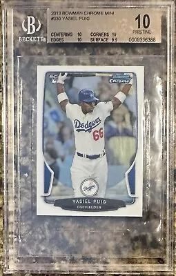 2013 Bowman Chrome Mini #330 Yasiel Puig Rookie RC Graded BGS 10 Pristine • $1.54