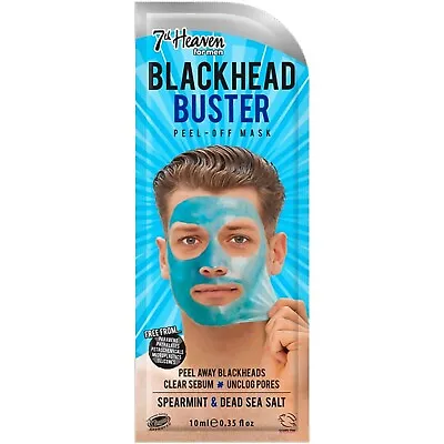 7th Heaven Mens Blackhead Buster Peel Off Face Mask Unclog Pores Detox Dead Skin • £2.49