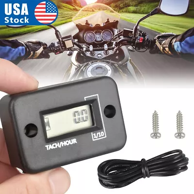 Digital Engine Tach Hour Meter Tachometer Gauge RPM For 2 Stroke Motorcycle SUV • $11.33