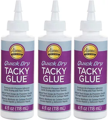 Aleene's Quick Dry Tacky Glue - 3 Pack - 3x 4fl.oz / 118ml - (40642) • £14.50