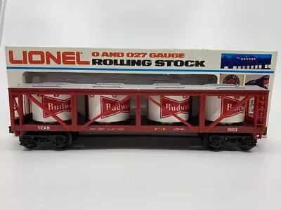 Lionel 6-9193 O Gauge Budweiser Vat Car #9193 With Red & White Vats EX/Box • $26.86