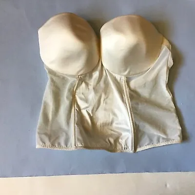 Women’s Cream Corset 32D Padded Cup Underwired Strapless Back Fastening M&S New • £7