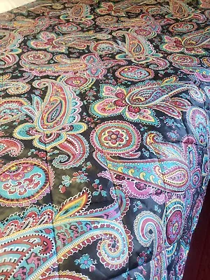 Vera Bradley Multicolor Paisley Throw Blanket  Black Fleece Lining 77  X 50  • $28.90