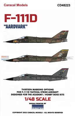 CARCD48223 1:48 Caracal Models Decals - F-111D Aardvark • $22.59