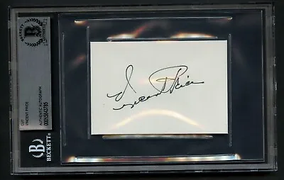 Vincent Price Signed Autograph Auto 2.5x3.5 Cut Egghead In Batman BAS Slabbed • $216
