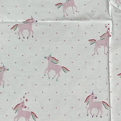 Pottery Barn Kids Rainbow Unicorn Toddler Flat Sheet Pink Fantasy Horses PBK • $17.99