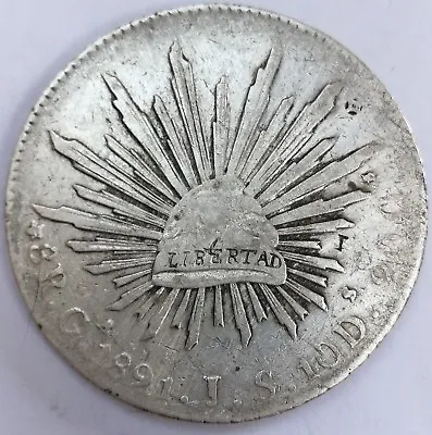 Mexico 1891 Ga JS 8 Reales Silver Crown  #51 • £40