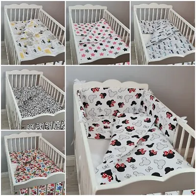 4 Pcs BEDDING SET BABY For Crib Cot Cot Bed PILLOWCASE DUVET COVER +DUVET PILLOW • £3.99
