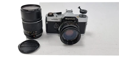 £2 • Buy Mamiya NC1000S Vintage 35mm Film Camera With 50mm And 135mm Lenses Photography