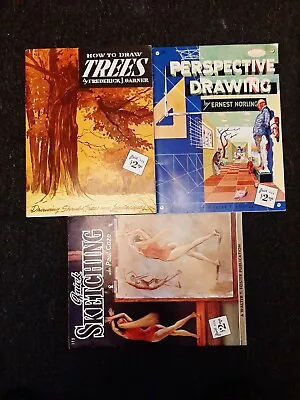 Vintage Art Books X 3 Trees Perspective And Quick Sketching • £0.99