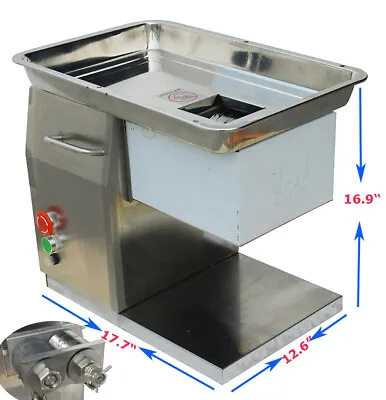 110V Stainless Steel Meat Slicer Meat Cutting Machine With 5mm Blade 250kg/h Hot • $749.55