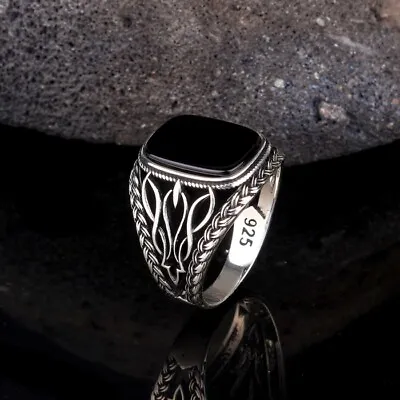 Black Onyx Stone Sterling 925 Silver Fine Jewelry Men's Ring • $35.97