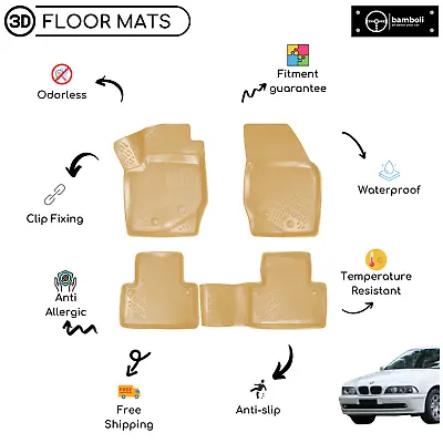 Vehicle Specific Rubber Beige Floor Mat For Bmw 5 Series E39 1996 - 2003 • $94.90