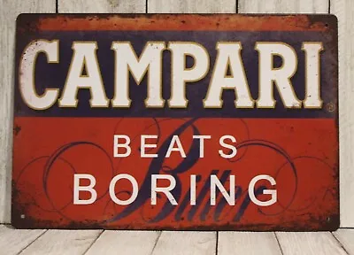 Campari Sign Metal Poster Bar Pub Alcohol Cocktail Liquor Store Rustic Look XZ • $8.97