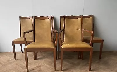 G Plan Vintage Teak Dining Chairs Seats With Carvers X 6 **FREE DELIVERY ** • £260