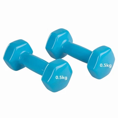$17.99 • Buy 2x 0.5KG Vinyl Dumbbells Solid Dumbell Arm Hand Dumbbell Gym Weights Strength