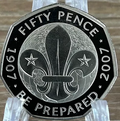 2007 Boy Scouts 50p Proof Coin Scouting Be Prepared From Royal Mint Proof Set • £7.97