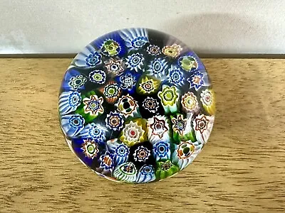 Vintage Murano Italy  Millefiori Close Pack Avem Furnace MCM Paperweight 2.5” In • $89.97