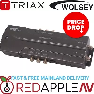 6 WAY TV Antenna Aerial Splitter Amplifier Freeview Distribution Booster FM DAB • £29.99