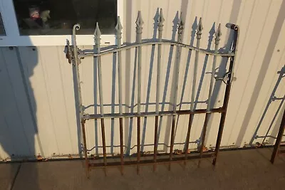 Antique Ornate Victorian 1800s Wrought Iron Fence Garden Gate Spear Point Finial • $395