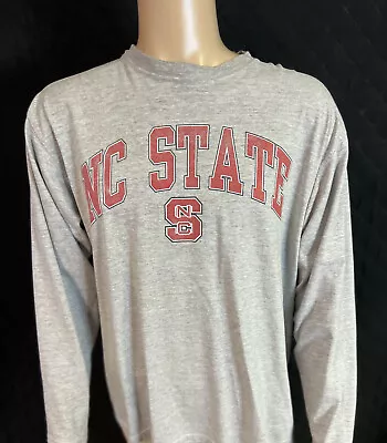 $12.95 • Buy NC State Wolfpack Shirt Adult Large Gray Red Football Long Sleeve Outdoor