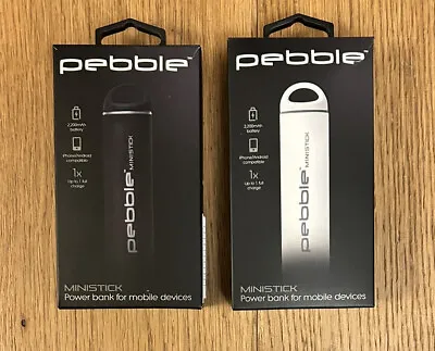 VEHO PEBBLE MINISTICK PORTABLE BATTERY | 2200MAH | 5V – TWO One Black One White • £20