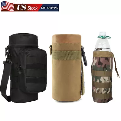 Tactical Water Bottle Bag Sport Molle Pouch Fanny Bag Drawstring Men Waist Pack • $9.99