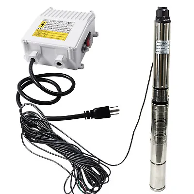 1HP Deep Well Submersible Pump4'' 207' 37GPM 110V Stainless Steel W/Control Box • $133