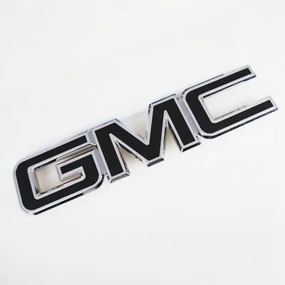 15-19 GMC Sierra Front Grille Letter Logo Emblem Adhesive Nameplate Chrome Black • $33.89