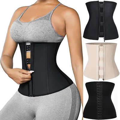 Women Body Shaper 100% Latex Waist Trainer Corset Tummy Control Girdle Shapewear • £9.79
