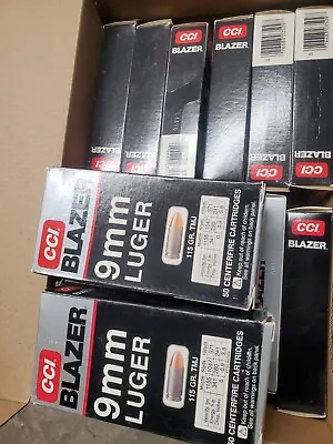 16 9mm EMPTY CCI Blazer Cartridge Boxes • $13