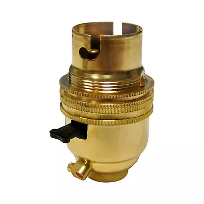 £5.95 • Buy Replacement Switched Bc Lamp Holder Chrome Brass Large Bayonet Lampholder - New