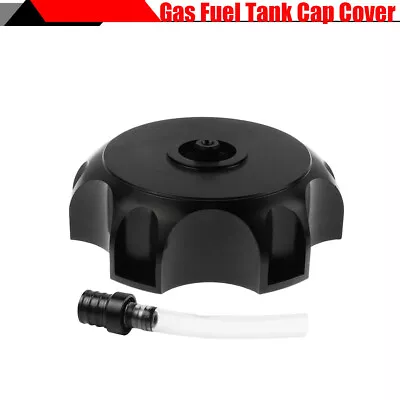 1x Motorcycle Black Aluminum Petrol Fuel Gas Tank Cap Cover With Breather Pipe • $14.45