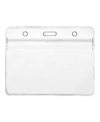 Plastic ID Card Holder Pocket Holder Clear Pouches X 10 Insert Size 60 X 90mm • £2.89