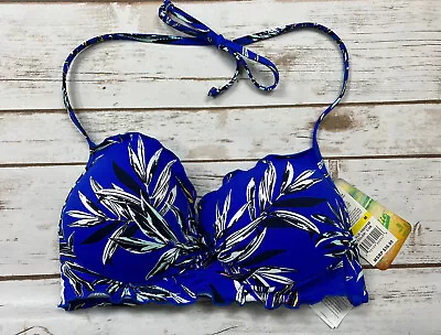 Hobie Ruffle Pushup Underwire Bikini Swim Top Tropical Leaf PRINT Medium • $12.99