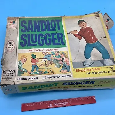 Sandlot Slugger Action Baseball Board Game Vintage 1968 Milton Bradley Complete • $24.99