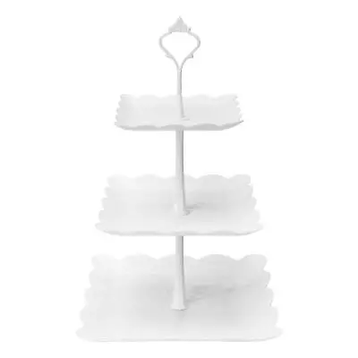 3 Tier Cupcake Stand Plastic Tiered Serving Stand Square Dessert Tray For T... • $18.40