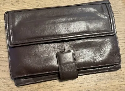 Gary's Of California Brown Leather Men's Clutch Envelope Bag Wallet Medium Zip • $97