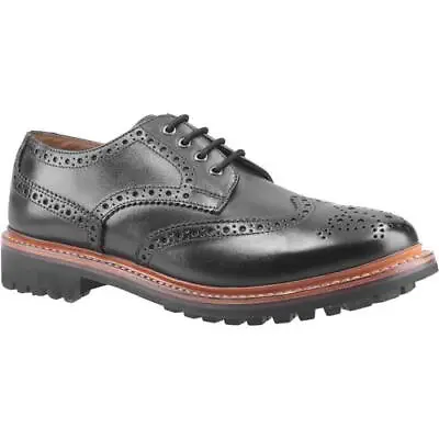 Cotswold Quenington Mens Commando Sole Black Leather Country Brogues Size 7-12 • £64.99