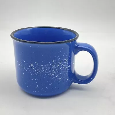 Mulberry Home Collection Coffee Mug / Cup Blue White Speckled Heavy • $11.99