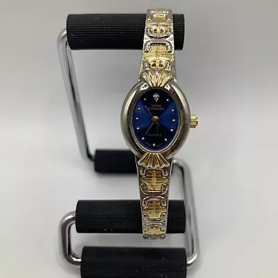 Sarah Coventry Ladies 18mm Watch Silver & Gold Tone Blue Dial Lsc775w - Runs • $16.99