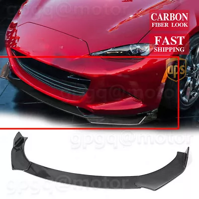 For Mazda Miata MX-5 2016-2021 JDM Style Carbon Fiber Front Bumper Body Lip Kit • $44.99